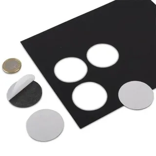 12 Stück Magnetplättchen selbstklebend (magnets4you) | rund Ø 40 mm | Magnet-Plättchen rund | Magnetfolien Zuschnitte | Magnetscheiben