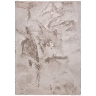 BODENMEISTER Kunstfell Teppich Kaninchenfell Schaffell Optik XXL Titan beige grau rund 80cm