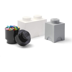 Bild LEGO Speicherbaustein Multi Pack 3er, Aufbewahrungsbox Multipack S (Schwarz, Grau, Weiß)