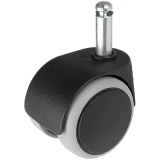 Möbelset mit Platte, Dorn 10mm, Durchmesser 50mm/40kg, für Parkett | Möbelrad | Räder für Möbel, Bürostuhl, Beistellbett, Schreibtischstuhl, Hocker | Stuhl-Rad | Schwarz