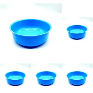 Kimmel Schüssel Schale 200 ml, für Müsli, Dessert oder Eis, Kunststoff Plastik Mehrweggeschirr, Camping, Farbe hellblau (Packung mit 5)