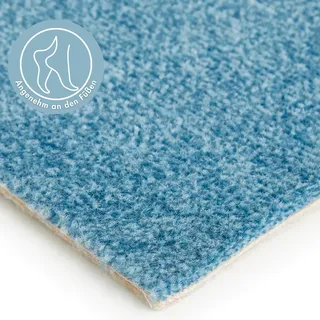 Andiamo Teppichboden »Catania, Velours, Made in Belgium« rechteckig 7,5 mm Höhe meliert, Breite 400 cm oder 500 cm, strapazierfähig & pflegeleicht, blau