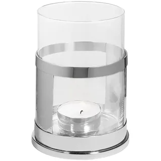 Fink Windlicht DOMO Edelstahl/Glas Silber