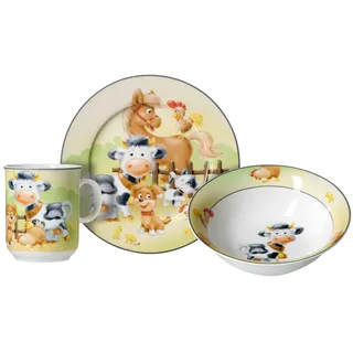 Ritzenhoff & Breker Kindergeschirr-Set Hoftiere 3-tlg. bunt