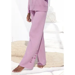 Strickhose ELBSAND, Damen, Gr. 40/42, N-Gr, rosa, Obermaterial: 50% Viskose, 28% Polyester, 22% Nylon, meliert, unifarben, lässig geschnitten lang, Hosen Strickhose, mit weitem Bein und eingestricktem Logo, Loungewear