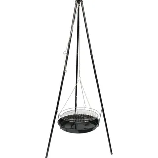 Grillchef by Landmann Schwenkgrill 0542, Dreibein-Grill mit Grillrost und Feuerschüssel, Holzkohlegrill mit Kettenzug