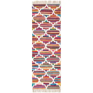 Homescapes Flickenteppich-Läufer Amsterdam 66/200 cm , Multicolor , Textil , Grafikmuster , Rechteckig , 66x200 cm , Teppiche und Böden, Teppiche, Teppichläufer, Läufer