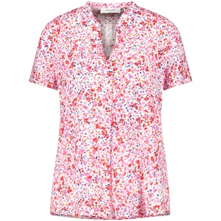 Gerry Weber Damen Floral gemusterte Kurzarmbluse Kurzarm floral Ecru/Weiss/Lila/Pink Druck 42