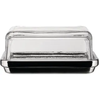 Alessi ES03 - Design Butterdose aus Stahl Glänzend Poliert Mit Deckel aus Glas