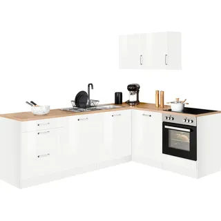 kochstation Winkelküche L-Form 240 x 180 cm weiß