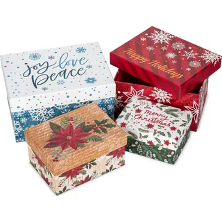 Geschenkdoosjes mit Deckel - Set von 4 - Runde Kartonboxen - Aufbewahrungsboxen - Schmuckbox - Geburtstagsgeschenk - Muttertagsgeschenk.