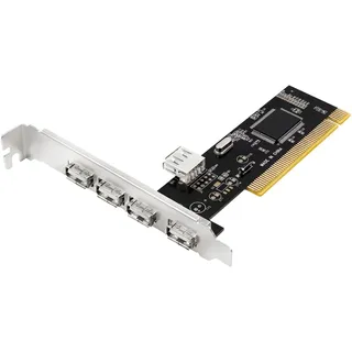 Logilink USB 2.0 PCI-Schnittstellenkarte mit 4X externen Ports & 1x internen Port