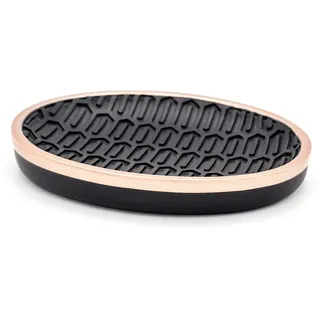 Sadena Seifenschale , Schwarz, Kupferfarben , Kunststoff , orientalisch , 13x2x10 cm , Badaccessoires, Seifenschalen