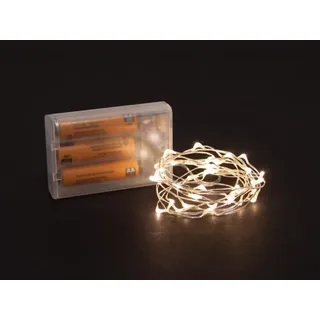 Microlight - Weihnachtsbaumbeleuchtung - 2 Meter - 40 warmweiße Lichter - Golddraht - 7,5 V