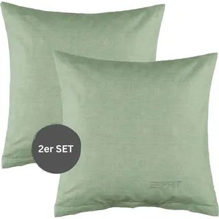 ESPRIT Renforcé Kissenbezüge und Bettwäsche HARP Grün 40 x 40 cm 2er Pack - Grün