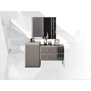 Schminktisch Frisiertisch Konsolentisch Spiegel Holz Grau Schlafzimmer - Grau