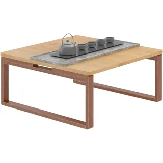 SogesHome Bambus Beistelltisch Couchtisch Kaffeetisch Klappbarer Niedriger Zen Teetisch Bodentisch Tatami Tisch Erker Retro End Tische für Wohnzimmer Schlafzimmer Klappbare Beine mit Zapfen