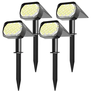 Quntis Solarstrahler für Außen 4 Stück, IP65 Wasserdichte Solar Spots, 2 in 1 Gartenstrahler Gartenbeleuchtung 3 Modi Solarlampen Solarleuchten Wandleuchte für Garten Weg Pflanzen Balkon Terrasse Haus