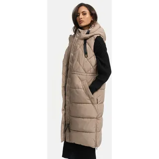Steppweste MARIKOO "Marikoo Narikaa Damen Winterweste N018", Damen, Gr. L, grau (taupe grau), Obermaterial: 100% Polyester PES., Westen Steppweste