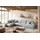 Sofa MADELINE Wohnlandschaft U-Form Cord hellblau Longchair rechts - Hellblau