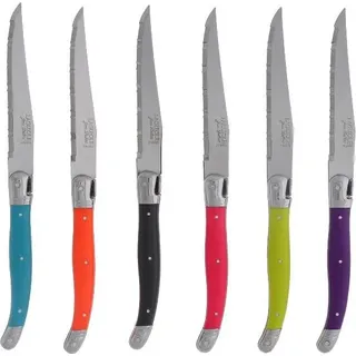 Set mit 6 steakmessern Jean dubost LOO60011TON - Schwarz, Fuchsia, Türkis, Violett, Orange