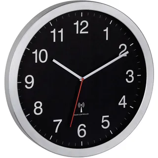 TFA Funk Wanduhr 40 cm 60.3545 silber