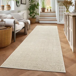 Läufer OTTO HOME "Selin" Gr. 12, beige (cream), B:80cm H:9mm L:300cm, Kunstfaser, Teppiche, Läufer, dezenter Glanz, Schrumpf-Garn-Effekt, im Vintage-Look, dichte Qualität