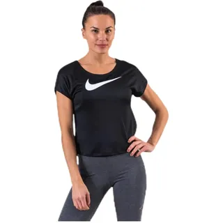 Nike Damen T-Shirt Swoosh Run, Black/White, XS, CI9493-010