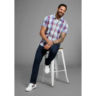 Man's World Kurzarmhemd im Karomuster mit kleiner Bruststickerei, bunt