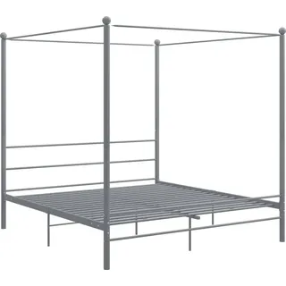 vidaXL Himmelbett Grau Metall 200x200 cm - Grau