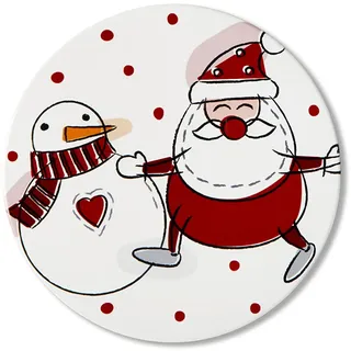 Excelsa Snowman Topfuntersetzer, Durchmesser: 16 cm, aus Keramik und Kork, Mehrfarbig