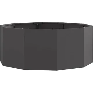 Pflanzkübel Schwarz 90 x 90 x 35 cm Stahl - Schwarz