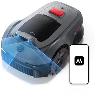 Mova ViAX 500 Mähroboter Ohne Begrenzungskabel, Empf. 600 m2, KI-gestützte Kartierung, 360°-LiDAR & Dual-KI-Vision, Intelligente Hindernisvermeidung, U-Fahrbahn, Kantenschnitt, App-Steuerung