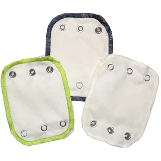 Kabea Bodyverlängerungen 3er Pack aus Bio-Baumwolle (3x gleiche Druckknopfgröße) (8 mm - Mittlere Knopfgröße, Marine/Lime/Natur)