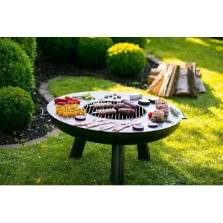 DS Grillplatte - Grillring mit Rost für Feuerschalen - Feuertonnen in den Größen: 61 cm - 71 cm - 81 cm und 102 cm (Ring 71 cm + Rost)