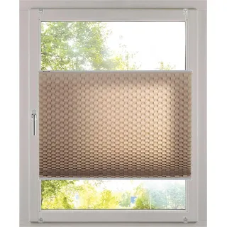 K-Home Klemmfix Plissee 3D-Effekt Taupe 110 x 130 cm