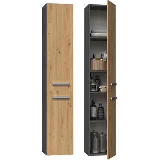 Badezimmerschrank Nel Ii Säule Artisan Anthrazit - Braun