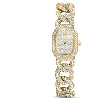Swarovski Dextera Kettenuhr Swiss Made, Kristallarmband, goldfarben, goldfarbenes Finish, 5668854, Gold, gold, Luxuriös