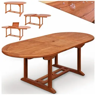 CASARIA Vanamo Gartentisch 200 x 100 x 74 cm braun ausziehbar