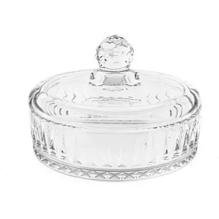 Hochwertige Glasschale mit Deckel - elegantes Design ideal zum Servieren - Transparent