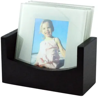Southern Homewares Foto-Untersetzer, 4 Stück, Holzregal, personalisiertes Foto, Geschenk, Glasbild, Untersetzer, personalisierbar, Hochzeit