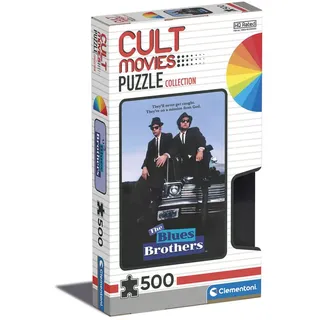 CLEMENTONI - 35109 - Cult Movies Blues Brothers - Puzzle 500 Teile ab 14 Jahren, Erwachsenenpuzzle mit Wimmelbild, Geschicklichkeitsspiel für die ganze Familie