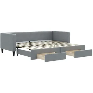 vidaXL Tagesbett Ausziehbar mit Schubladen 80 x 200 cm hellgrau
