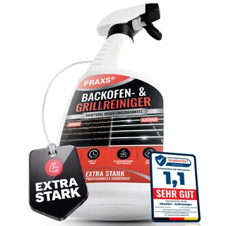 PRAXS® Backofenreiniger Extra Stark 500 ml, Aktivschaum in 10 min | Grillreiniger Konzentrat gegen eingebranntes Fett, Öl & Rauchharz, ohne Schrubben, Made in Germany