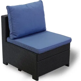 Keter Provence Verlängerung Premium Panama anthrazit mit Kissen blau - Outdoor, Gartenlounge, Wetterfest - Grau, Blau