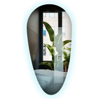 LED Spiegel unregelmäßig 100 x 50 cm – Design Badspiegel Wandspiegel rahmenlos kaltweiß 6500K - Transparent