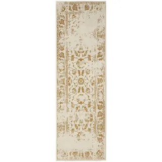 benuta Vintage-Läufer Suki 80/240 cm , Creme, Gelb , Kunststoff , Vintage , Rechteckig , 80x240 cm , Oeko-Tex® Standard 100 , für Fußbodenheizung geeignet, in verschiedenen Größen erhältlich, pflegeleicht , Teppiche und Böden, Teppiche, Teppichläufer, Läufer