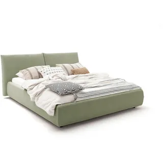 KAWOLA Bett HENRY Polsterbett Cord olivgrün 200x200cm - Grün