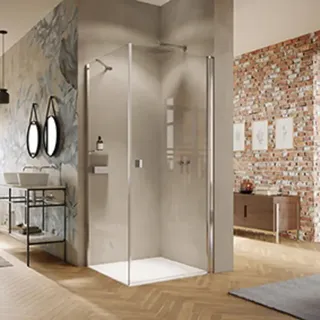 HÜPPE Solva Seitenwand, für Schwingtür, Breite 1200mm, Höhe 2000mm, S20705092321, Duschkabine: Profilfarbe silber hochglanz Glas ESG klar