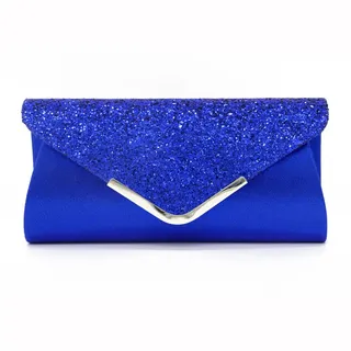 CORIOS Damen Clutch Tasche Envelope Abendtasche Pailletten Henkeltasche Glitzer Hochzeit Brautbörse Glänzend Umhängetasche Elegante Schultertasche für Hochzeit Abschlussball Bankett-Party Blau